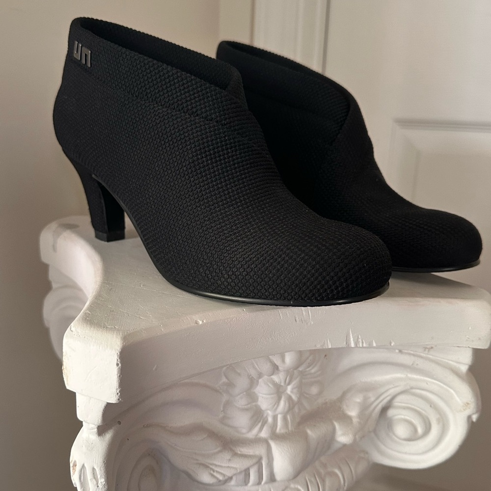 United Nude Fold Mid Black Knit Ankle Boots